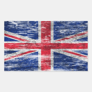 Scuffed and Worn British Flag Rectangular Sticker