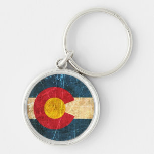 Scuffed and Worn Colorado Flag Key Ring