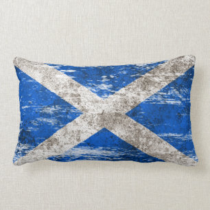 Scuffed and Worn Scottish Flag Lumbar Cushion