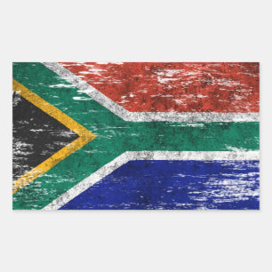 Scuffed and Worn South African Flag Rectangular Sticker