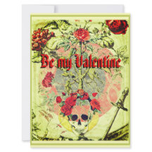 Scull and Rose Bush Poster