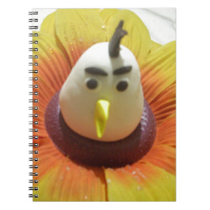 Sculpted Bird in Sunflower Art Print Spiral Notebook