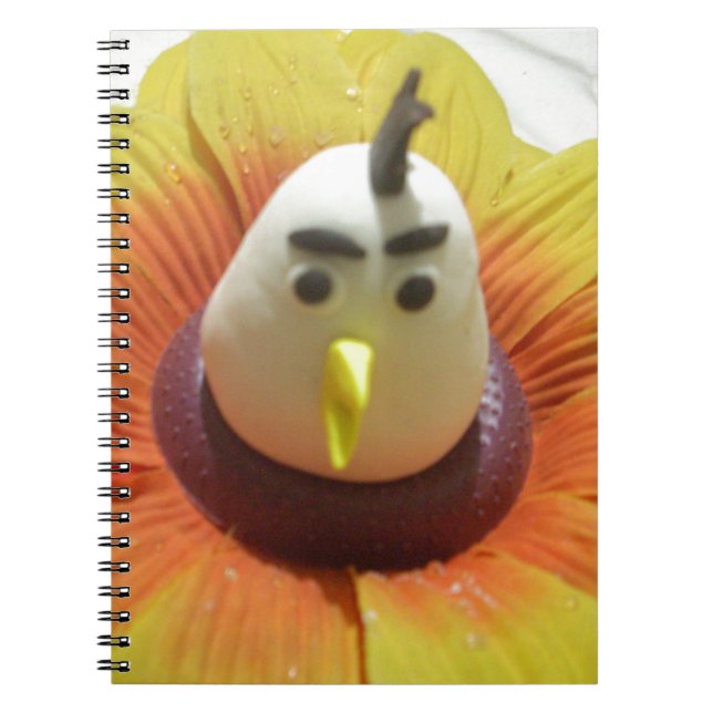 Sculpted Bird in Sunflower Art Print Spiral Notebook (Front)