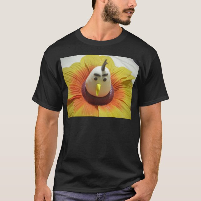  Sculpted Bird in Sunflower Art Print T-Shirt (Front)