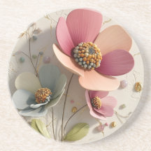 Sculpted Ceramic & Gold Leaf Floral Relief - Auror