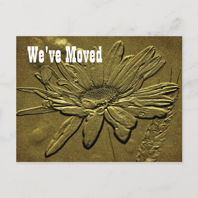 Sculpted Daisy New Address Floral Postcard (Front)