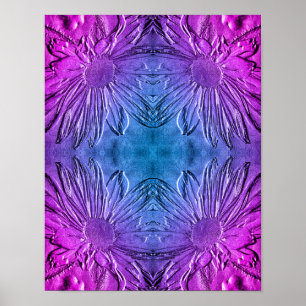 Sculpted Effect Black Eyed Susan Flower Abstract  Poster