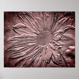 Sculpted Effect Black Eyed Susan Flower Art  Poster
