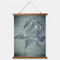 Sculpted Effect Silver Rosebud Flower Art