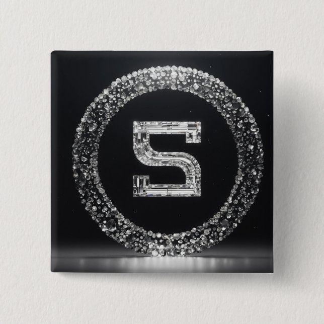 "Sculpted Elegance: S-Inspired Design Button" 15 Cm Square Badge (Front)