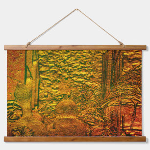 Sculpted Fall Gourds And Cornstalks Nature Art  Hanging Tapestry