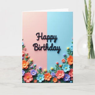 Sculpted Floral Script Card
