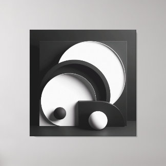 Sculpted Harmony of Shadowed Forms Canvas Print
