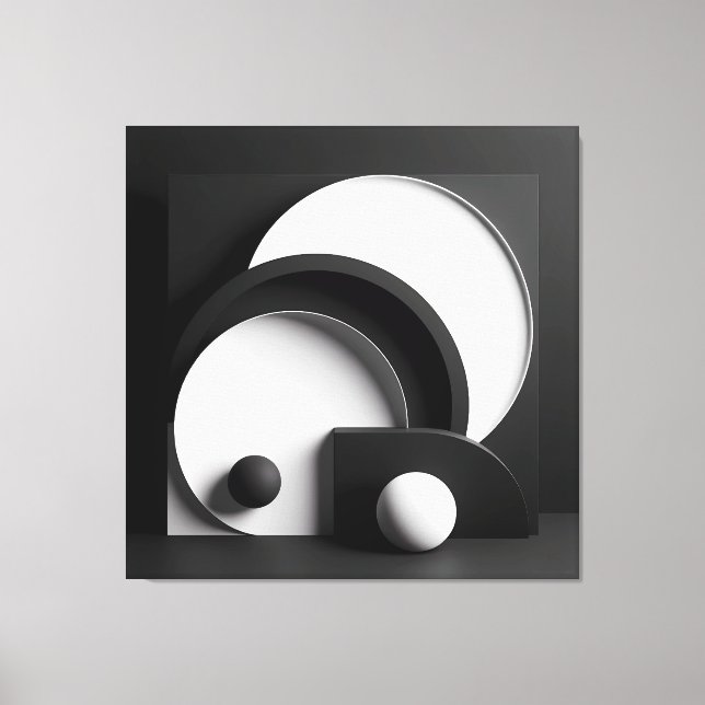 Sculpted Harmony of Shadowed Forms Canvas Print (Front)