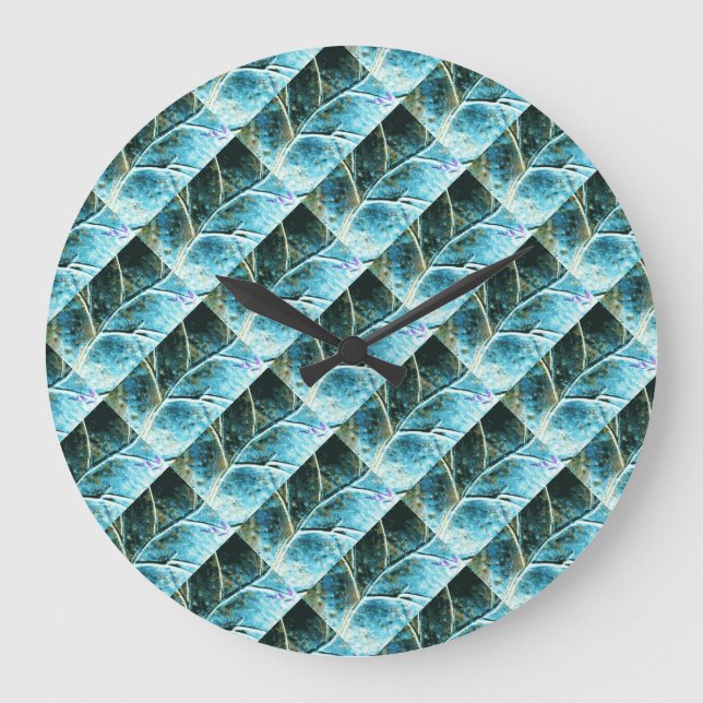 sculpted metal leave clock (Front)