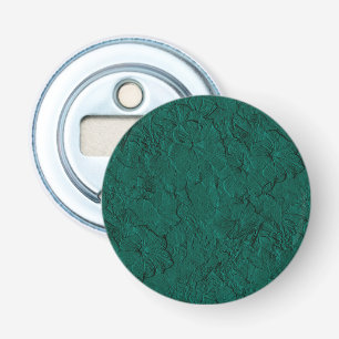 Sculpted Petunias Jade Green-Round Bottle Opener