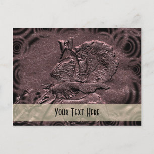 Sculpted Plum Rosebud Floral Customisable Postcard