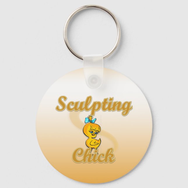 Sculpting Chick Key Ring (Front)