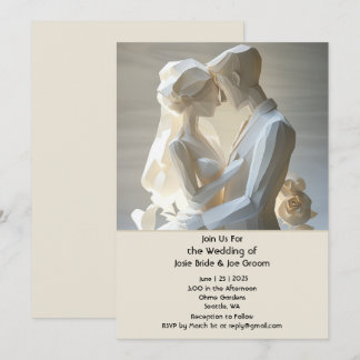 Sculptorial couple wedding invitation