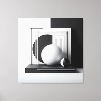 Sculptural Dialogue in Contrast Canvas Print