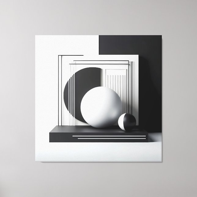 Sculptural Dialogue in Contrast Canvas Print (Front)