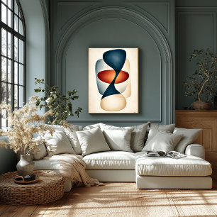 Sculptural Lamp Balance Japandi Organic Abstract Poster