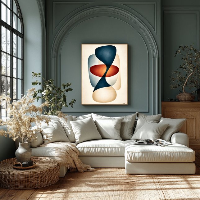 Sculptural Lamp Balance Japandi Organic Abstract Poster (Creator Uploaded)