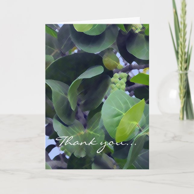 Sculptural Leaves Thank You Card (Front)