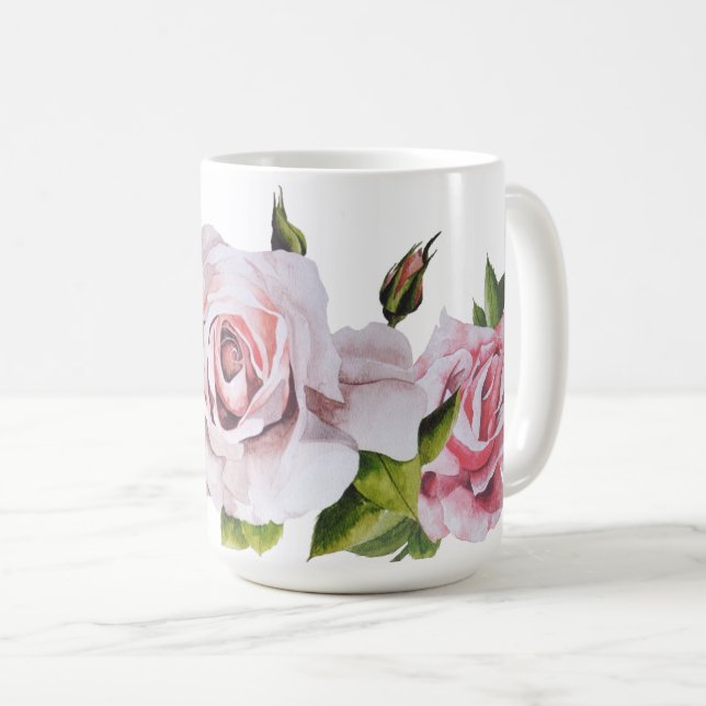 Sculptural Roses on a Classic Mug  (Front Right)
