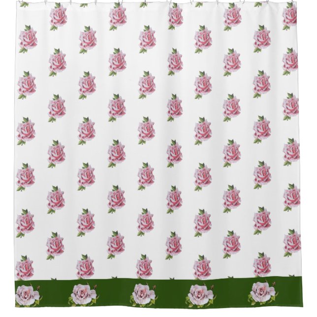 Sculptural Roses on a Shower Curtain (Front)