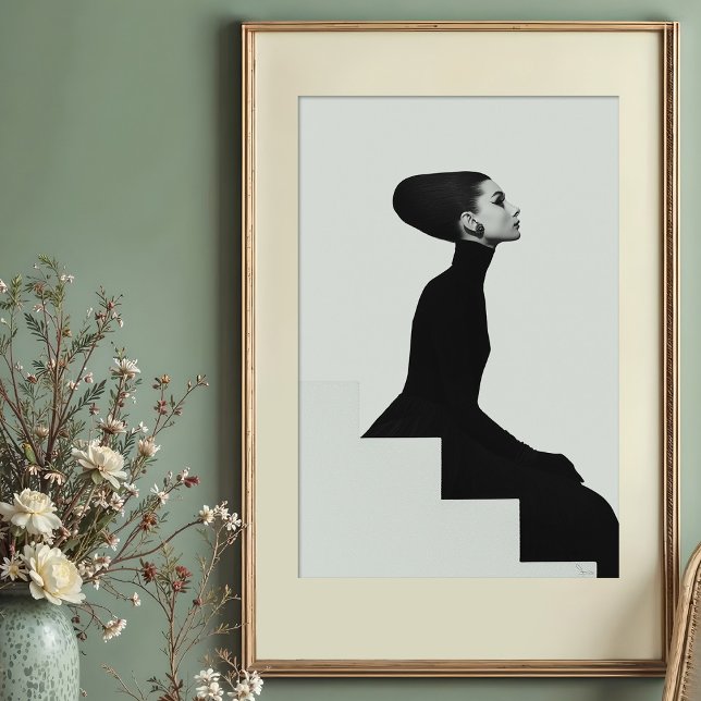 Sculptural Silhouette: High Fashion Monochrome Poster (Creator Uploaded)