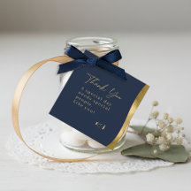 Sculptural Waves Thank You Gold Navy Blue ID1312