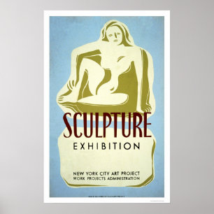 Sculpture Exhibition NYC 1941 WPA Poster