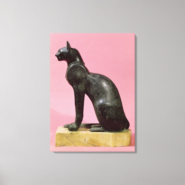 Sculpture of a cat, Late Period Canvas Print (Front)