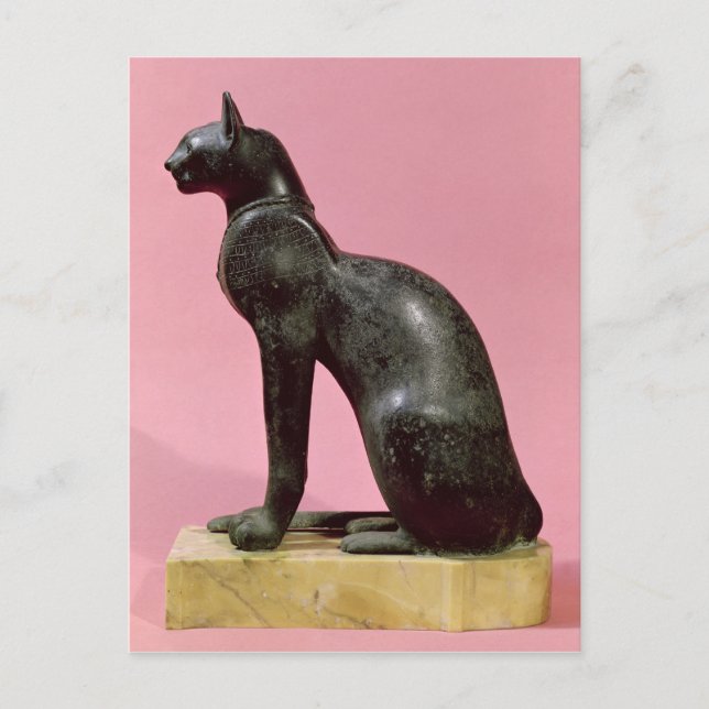 Sculpture of a cat, Late Period Postcard (Front)
