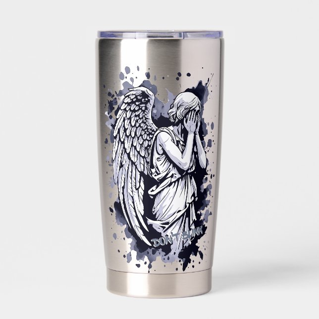 Sculpture of a Weeping Angel  - with Splashes 1 Insulated Tumbler (Front)