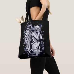Sculpture of a Weeping Angel  - with Splashes 1 Tote Bag