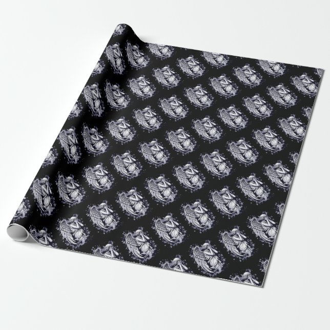 Sculpture of a Weeping Angel  - with Splashes 1 Wrapping Paper (Unrolled)