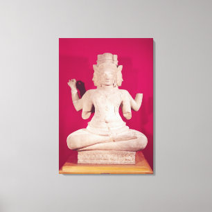 Sculpture of Brahma with four faces 2 Canvas Print