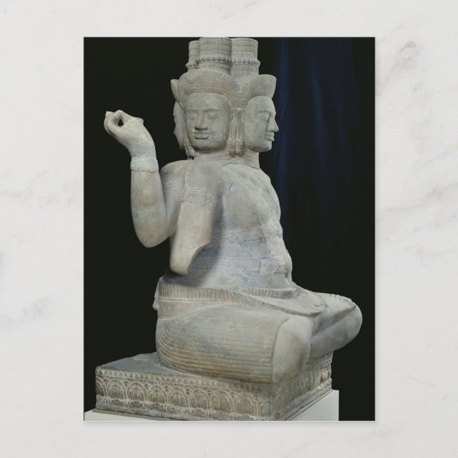 Sculpture of Brahma with four faces Postcard (Front)