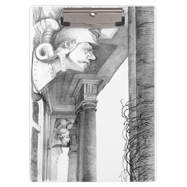 Sculpture of Burgscheidungen castle  Pencil Art Clipboard (Front)