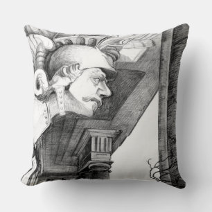 Sculpture of castle Pencil Art Cushion