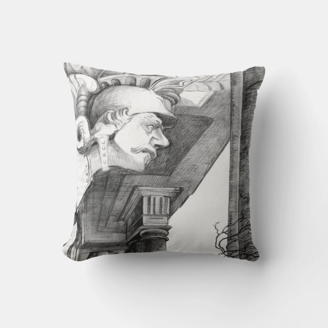 Sculpture of castle  Pencil Art  Cushion (Front)