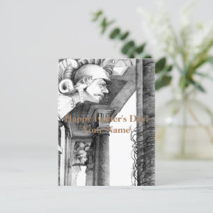 Sculpture of castle Pencil Art Holiday Postcard