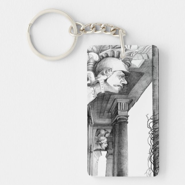 Sculpture of castle Pencil Art  Key Ring (Front)