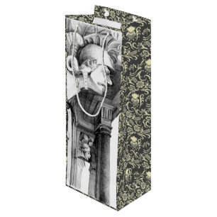 Sculpture of castle Pencil Art Wine Gift Bag
