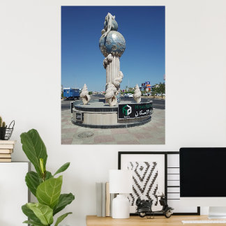Sculpture to the marine inhabitants poster