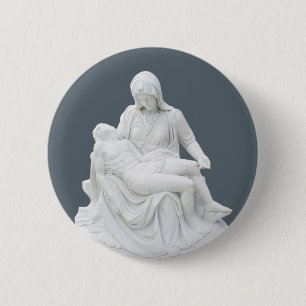 Sculptured Pieta 6 Cm Round Badge