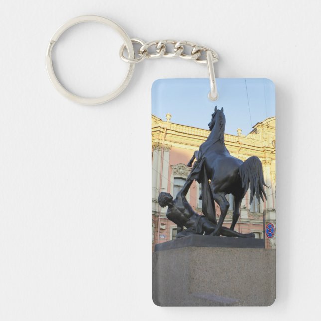 Sculptures  the Anichkov bridge in St. Petersburg Key Ring (Front)