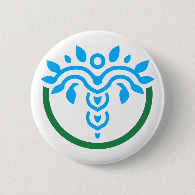 SCWELL Button. Emblem = no handshaking 6 Cm Round Badge (Front)